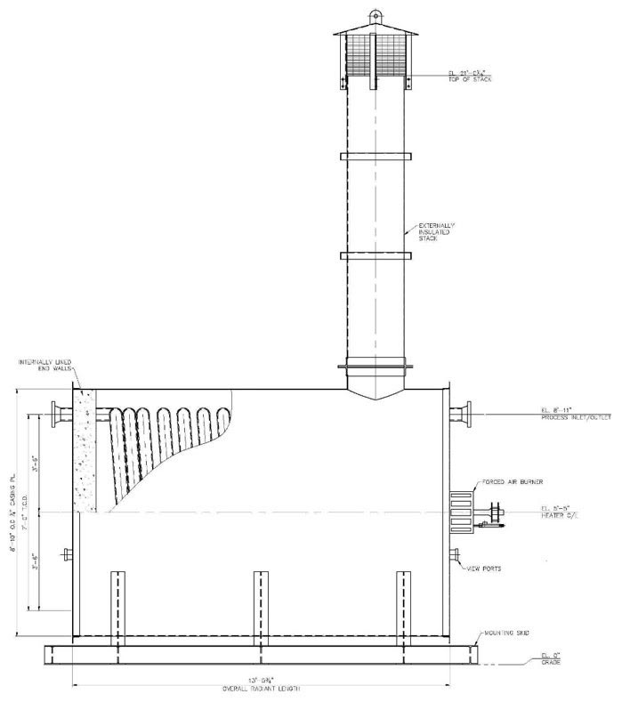 Midstream new fired heaters dimensions/graph